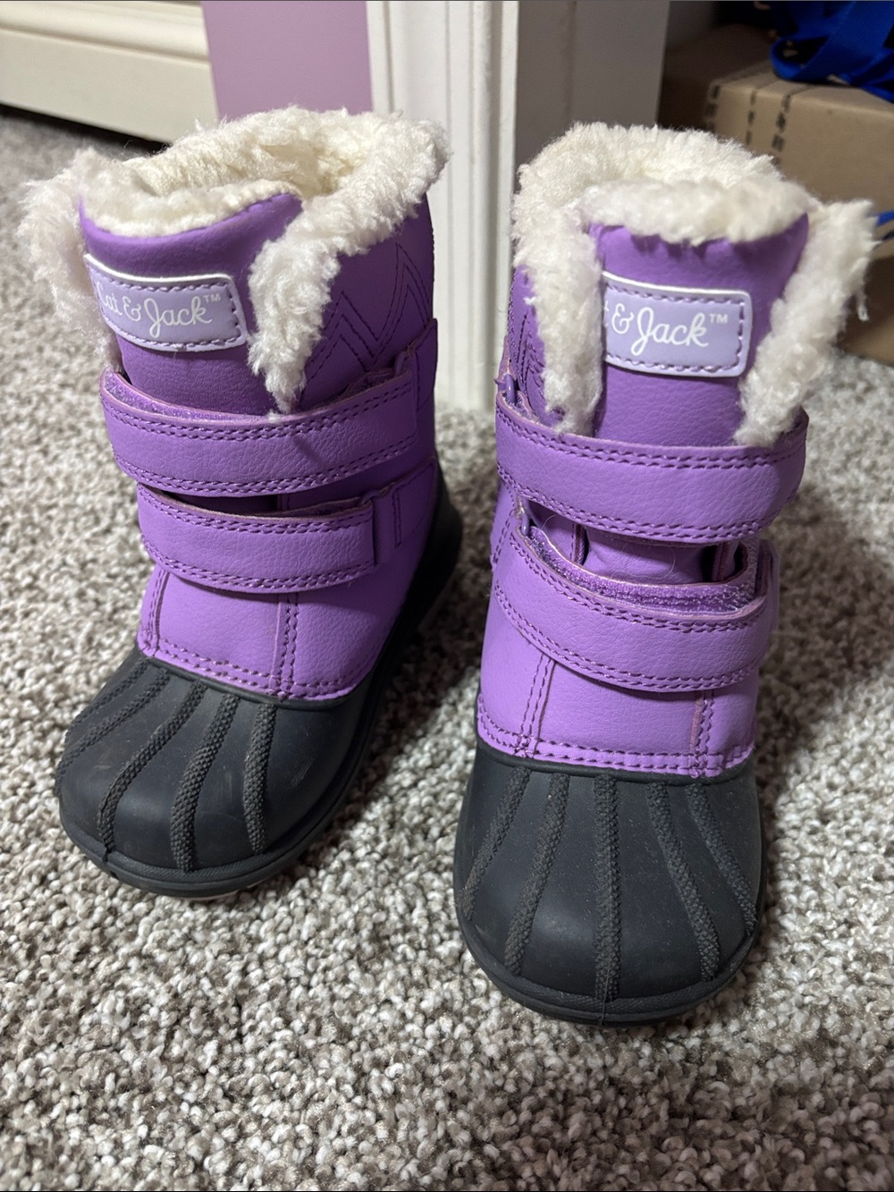 Cat & Jack Purple and Black Kids Waterproof Winter Boots